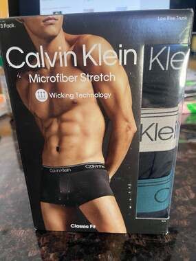 Calvin Klein Microfiber Stretch Low Rise Trunks 3-Pack Size M
